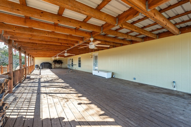 deck with ceiling fan