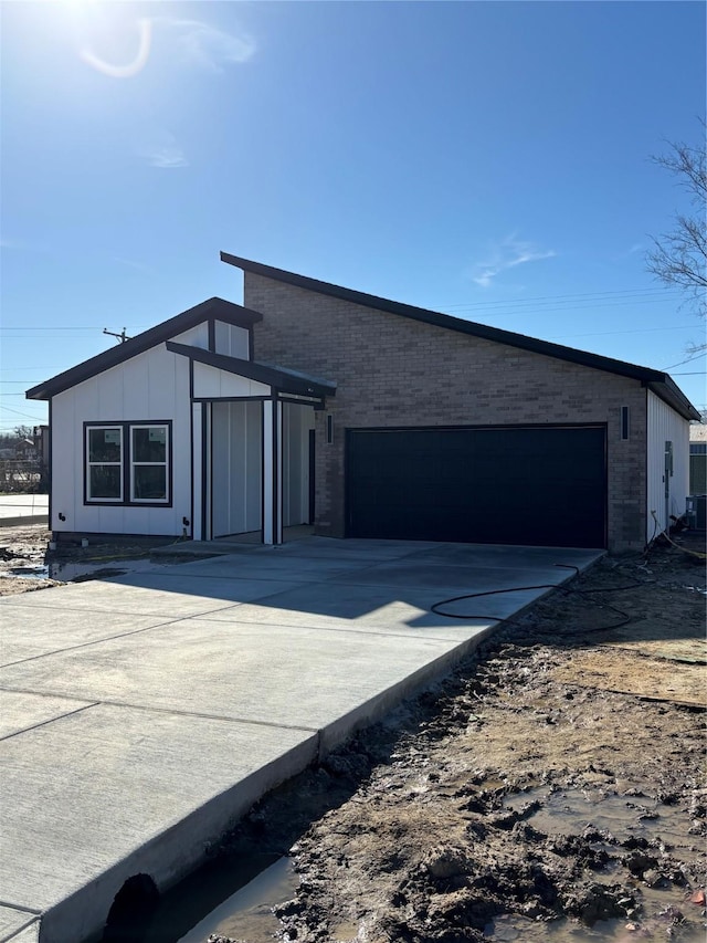 exterior space featuring a garage