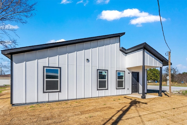 exterior space featuring board and batten siding