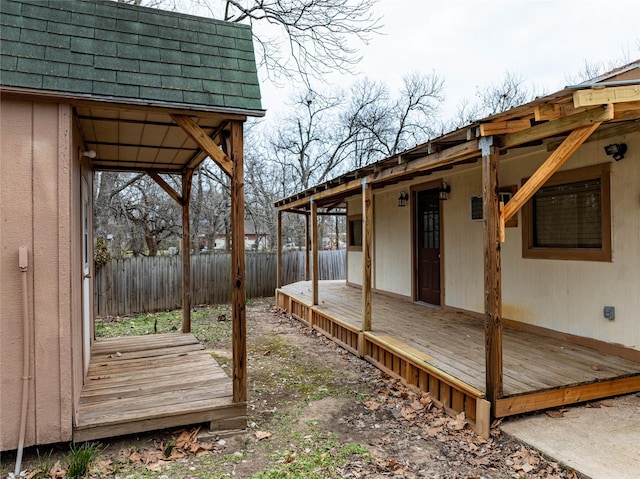 view of wooden deck