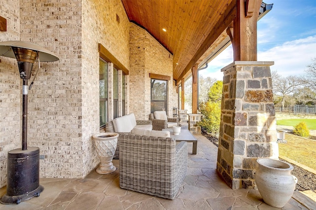 view of patio / terrace with an outdoor living space