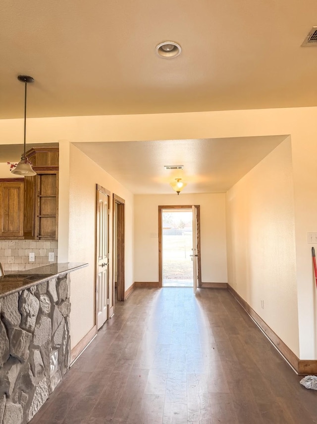 interior space featuring dark hardwood / wood-style floors