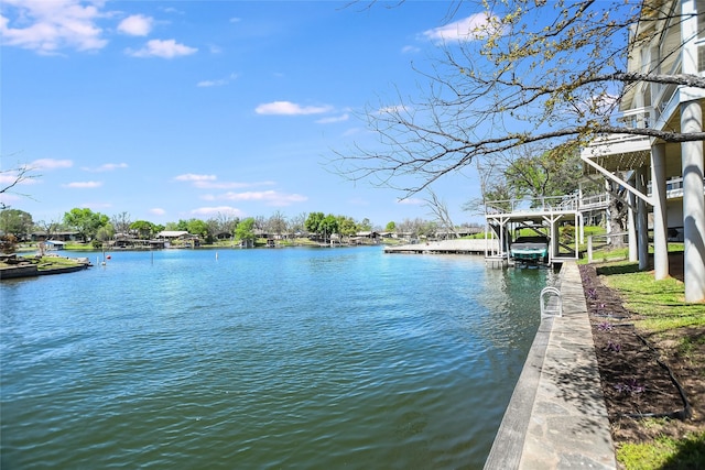 water view featuring a boat dock