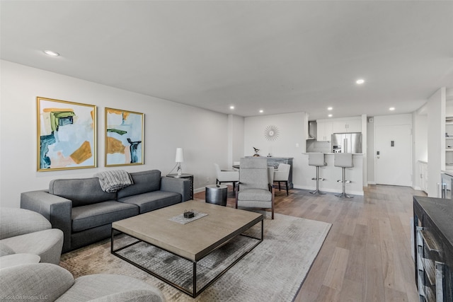 living room featuring light hardwood / wood-style flooring