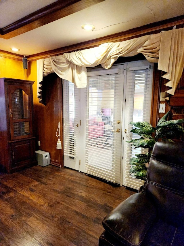 interior space featuring dark hardwood / wood-style floors