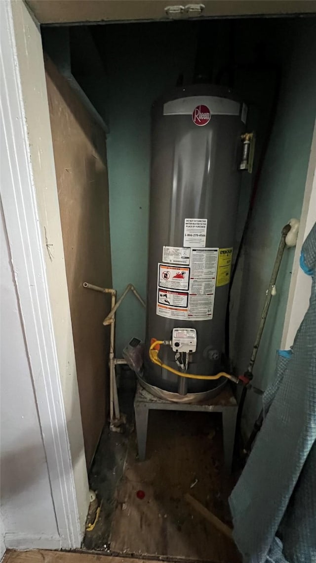 utilities featuring gas water heater