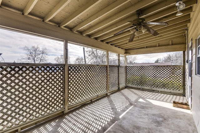 view of patio with ceiling fan