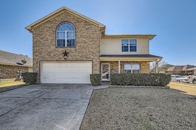 view of property featuring a garage