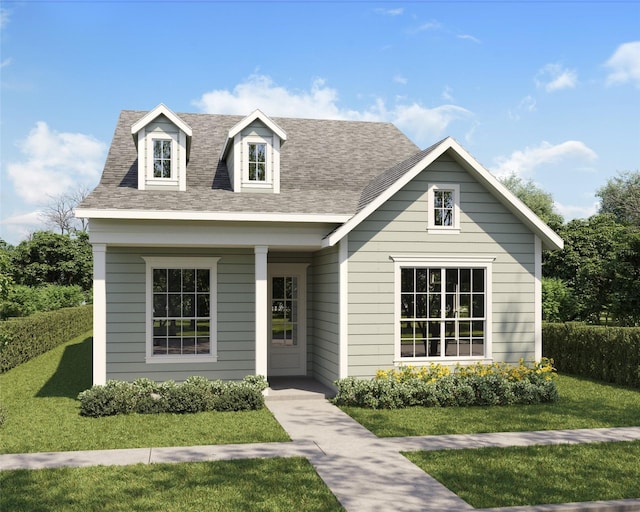 view of front facade with a front yard