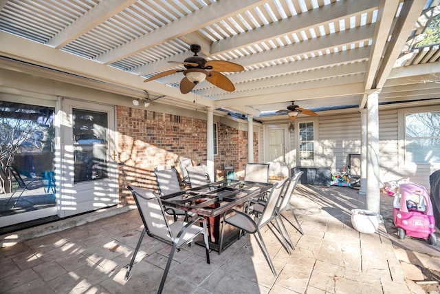 view of patio / terrace featuring a pergola