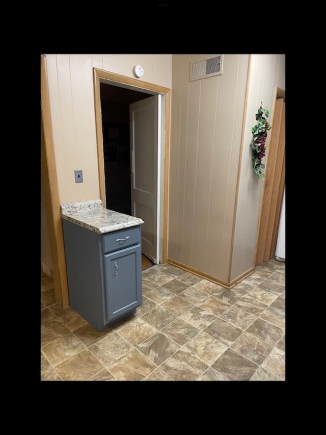 interior space with wooden walls