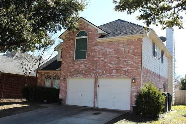 view of front facade with a garage