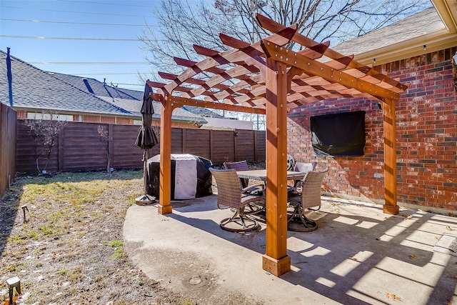 view of patio with a pergola