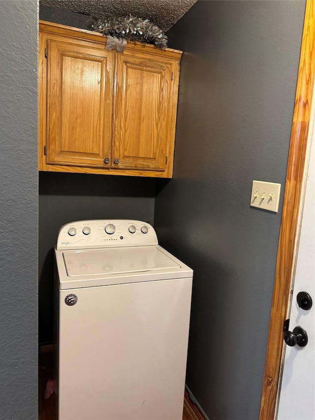 laundry area with washer / clothes dryer and cabinets