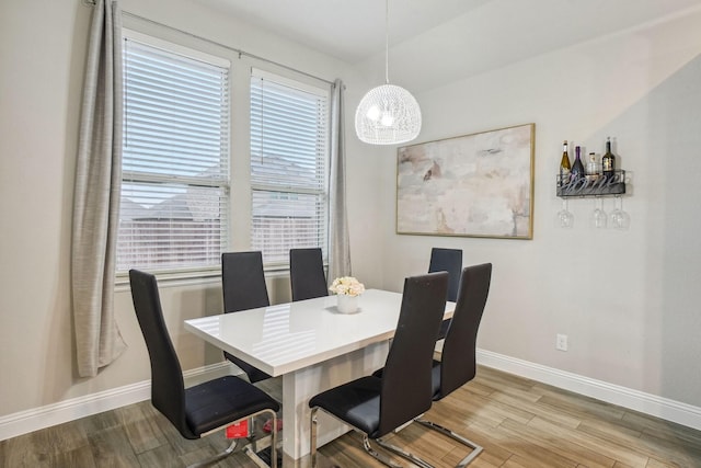 dining room with light wood-type flooring