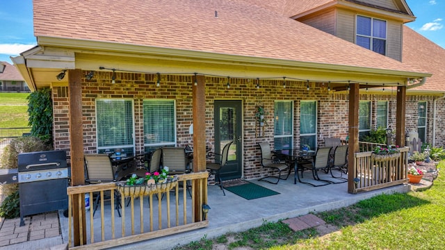 view of patio featuring area for grilling