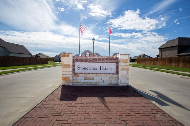 view of community sign