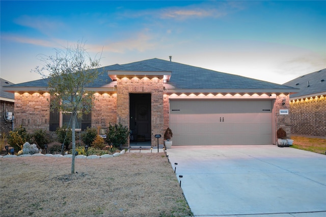 view of front of house with a garage