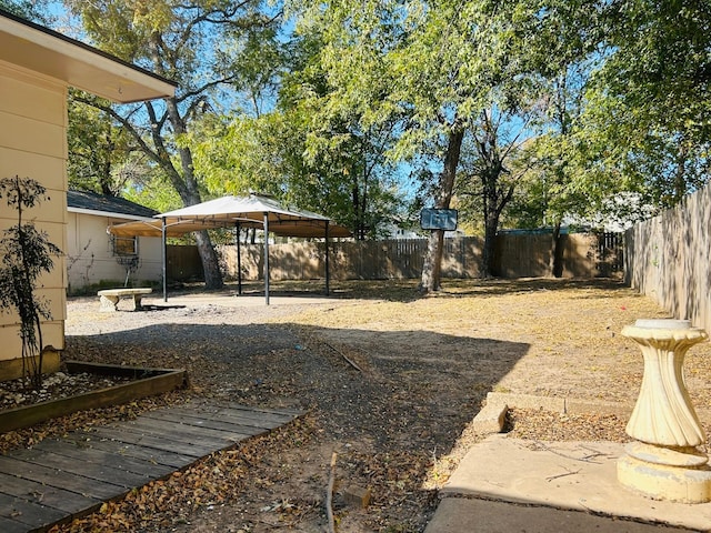 view of yard with a gazebo