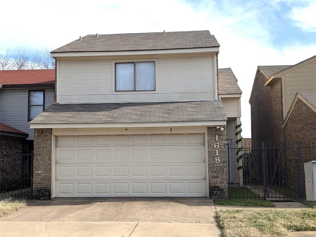 front of property with a garage