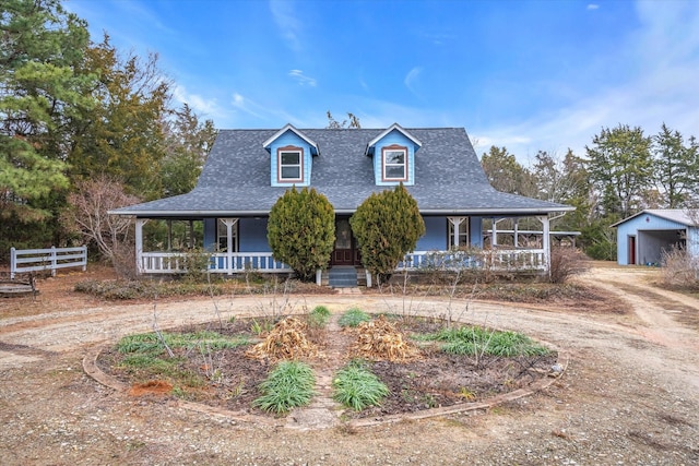 farmhouse-style home with covered porch