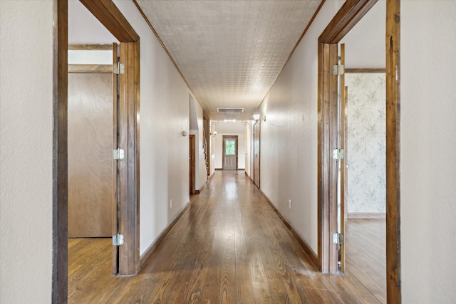 hall featuring wood-type flooring