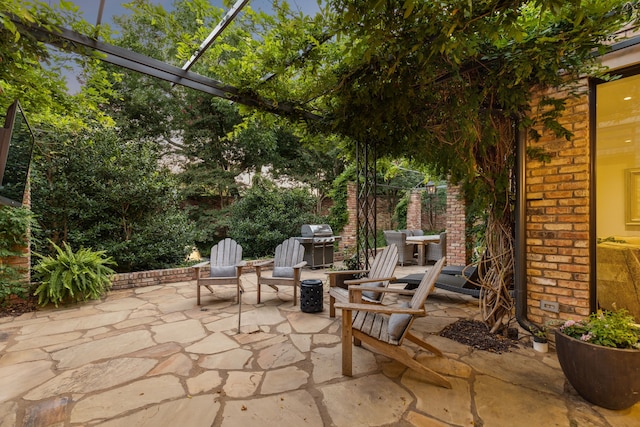 view of patio / terrace featuring grilling area