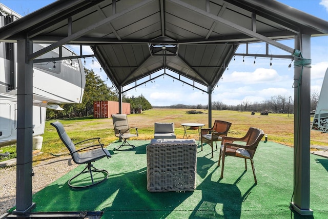 view of patio featuring a rural view