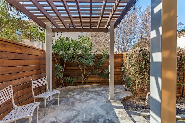 view of patio with a pergola