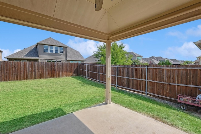 view of yard with a patio