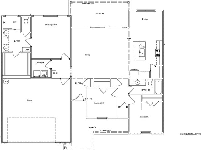 3822 National Dr, Abilene, TX 79602 - floor plan