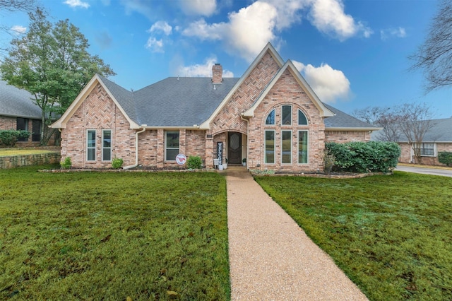 view of front facade with a front yard