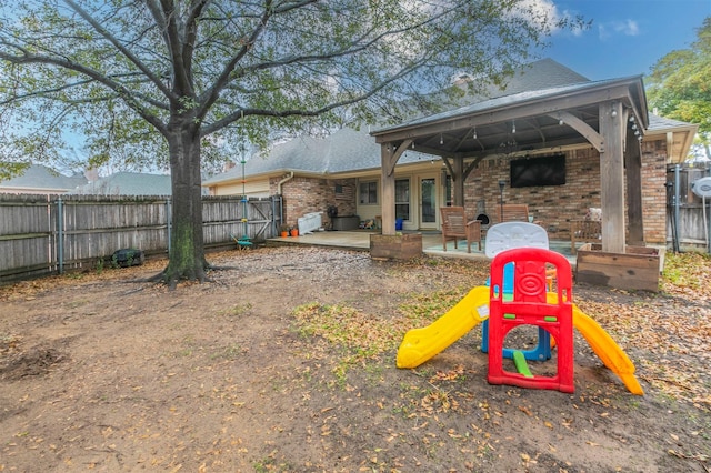 view of play area featuring a patio