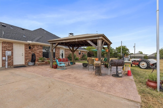 view of patio / terrace with a gazebo