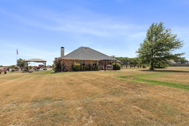 view of yard featuring a gazebo