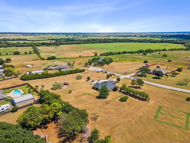 aerial view featuring a rural view