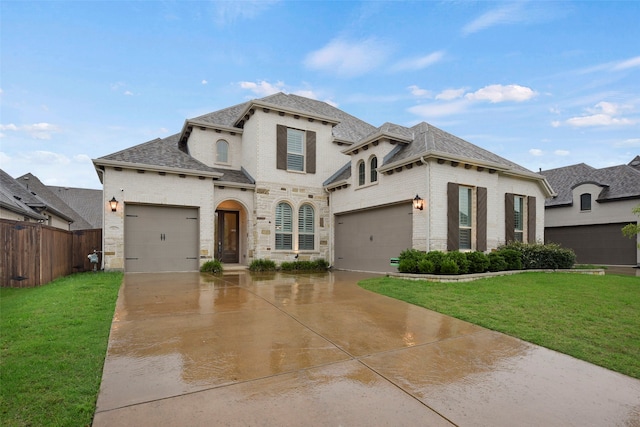 2813 Garrison Dr, Melissa, TX 75454 - french provincial home featuring concrete driveway, brick siding, an attached garage, and a shingled roof