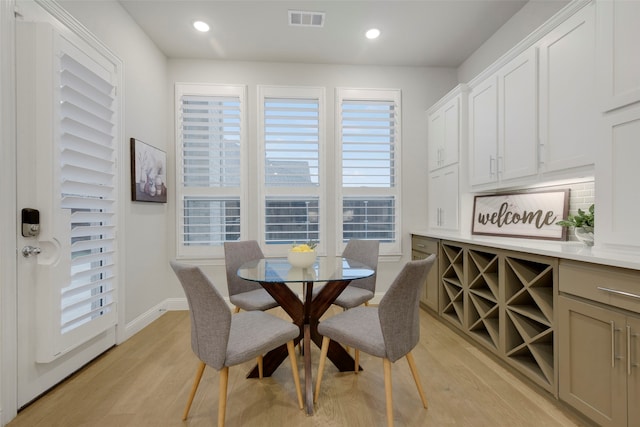 2813 Garrison Dr, Melissa, TX 75454 - dining room with light wood-style flooring, baseboards, and recessed lighting