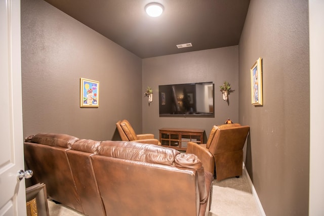 view of carpeted home theater