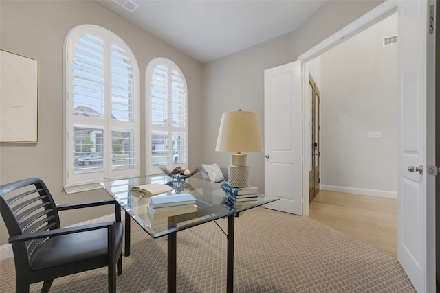 2813 Garrison Dr, Melissa, TX 75454 - office with baseboards and light wood-style floors