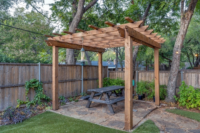 view of patio / terrace with a pergola