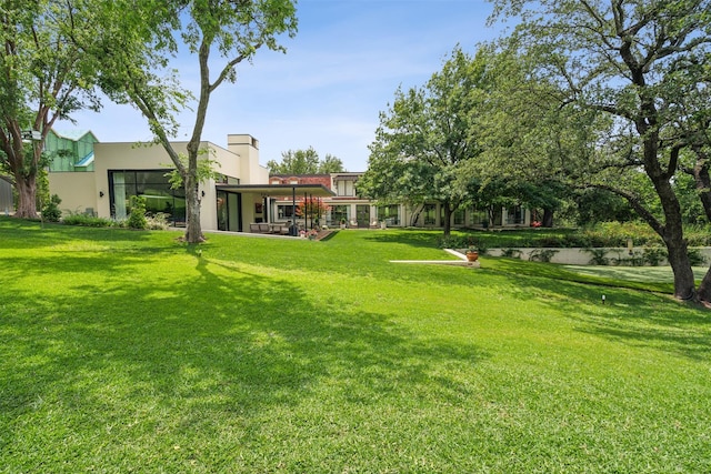 view of yard featuring a patio