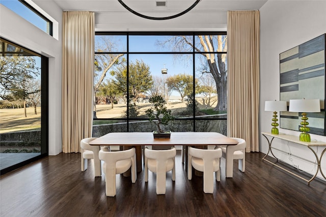 dining area featuring wood finished floors