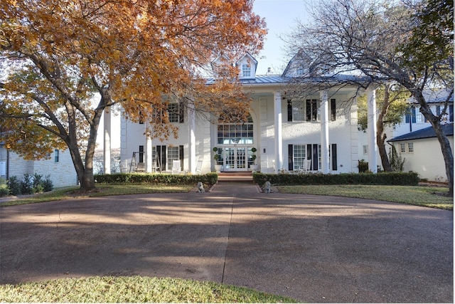 view of front of property featuring french doors