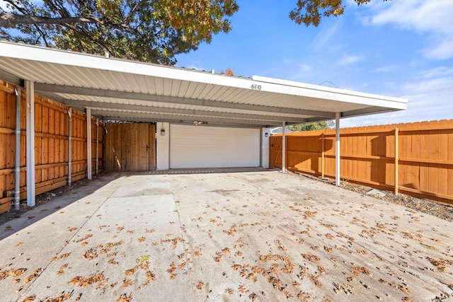 view of garage