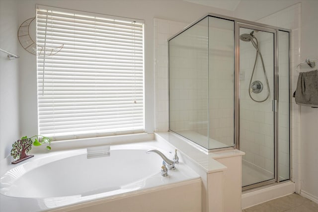 bathroom with independent shower and bath