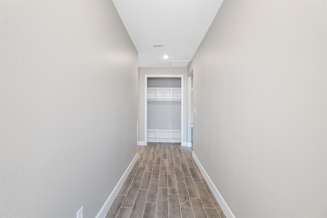 hall featuring wood-type flooring