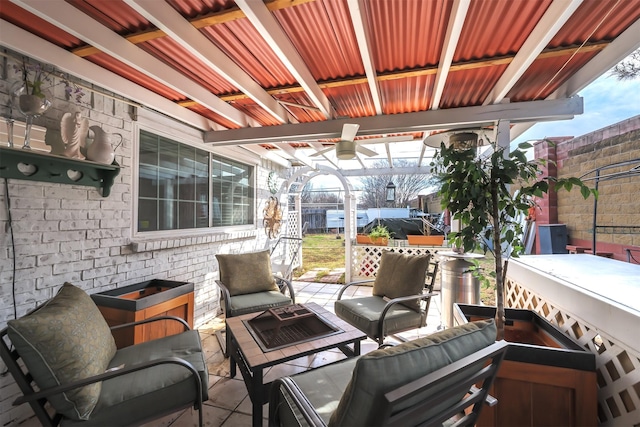 view of patio / terrace featuring an outdoor living space