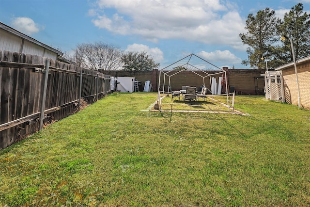 view of yard with a gazebo