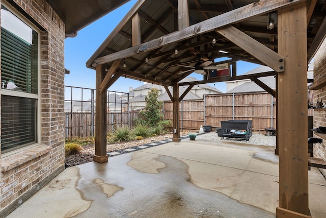 view of patio with a gazebo